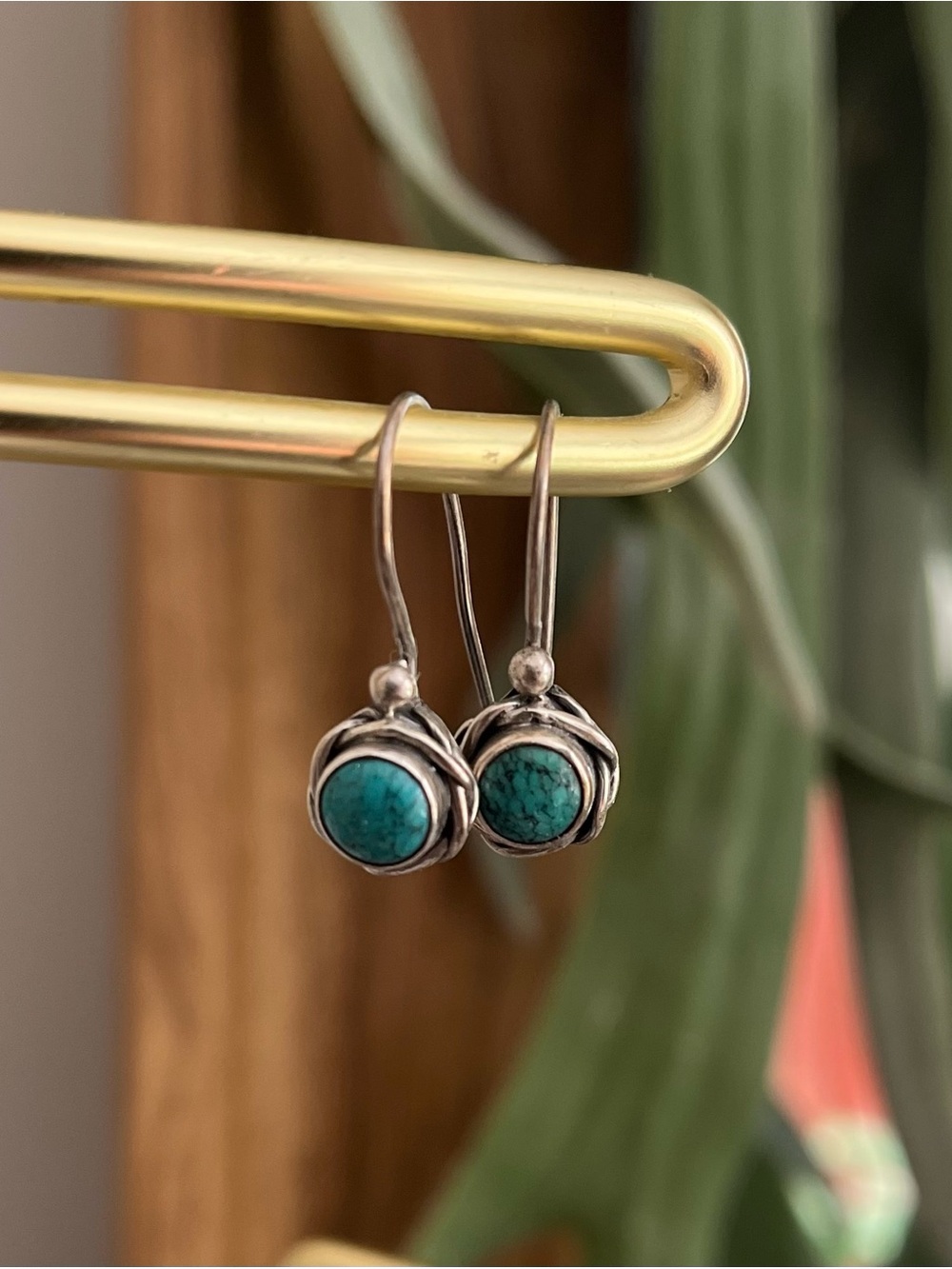 Silver & Turquoise Drop Earrings
